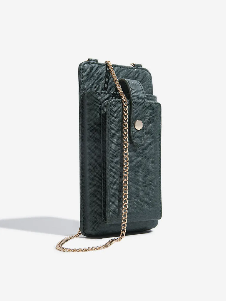 Westside Emerald Green Textured Sling Bag