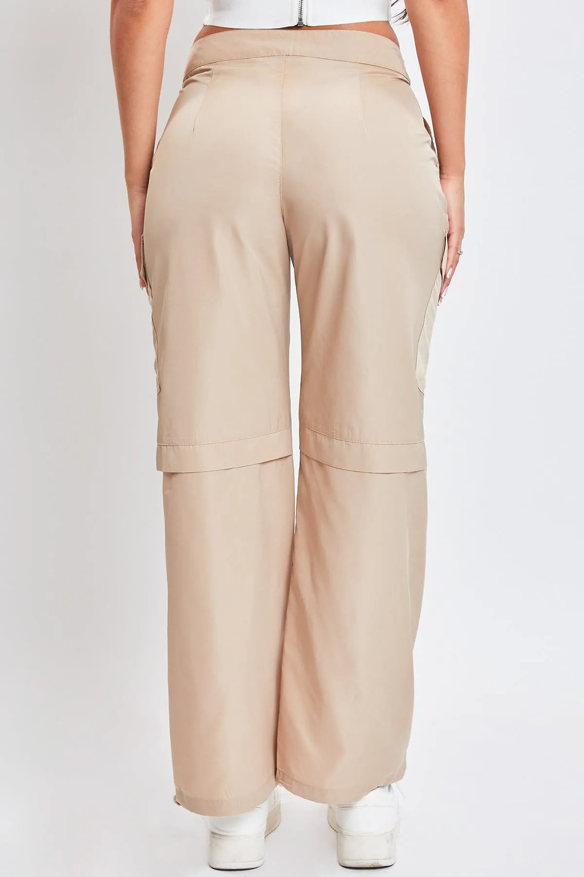 Women's  Nylon Cargo Pants With Bungee Hem