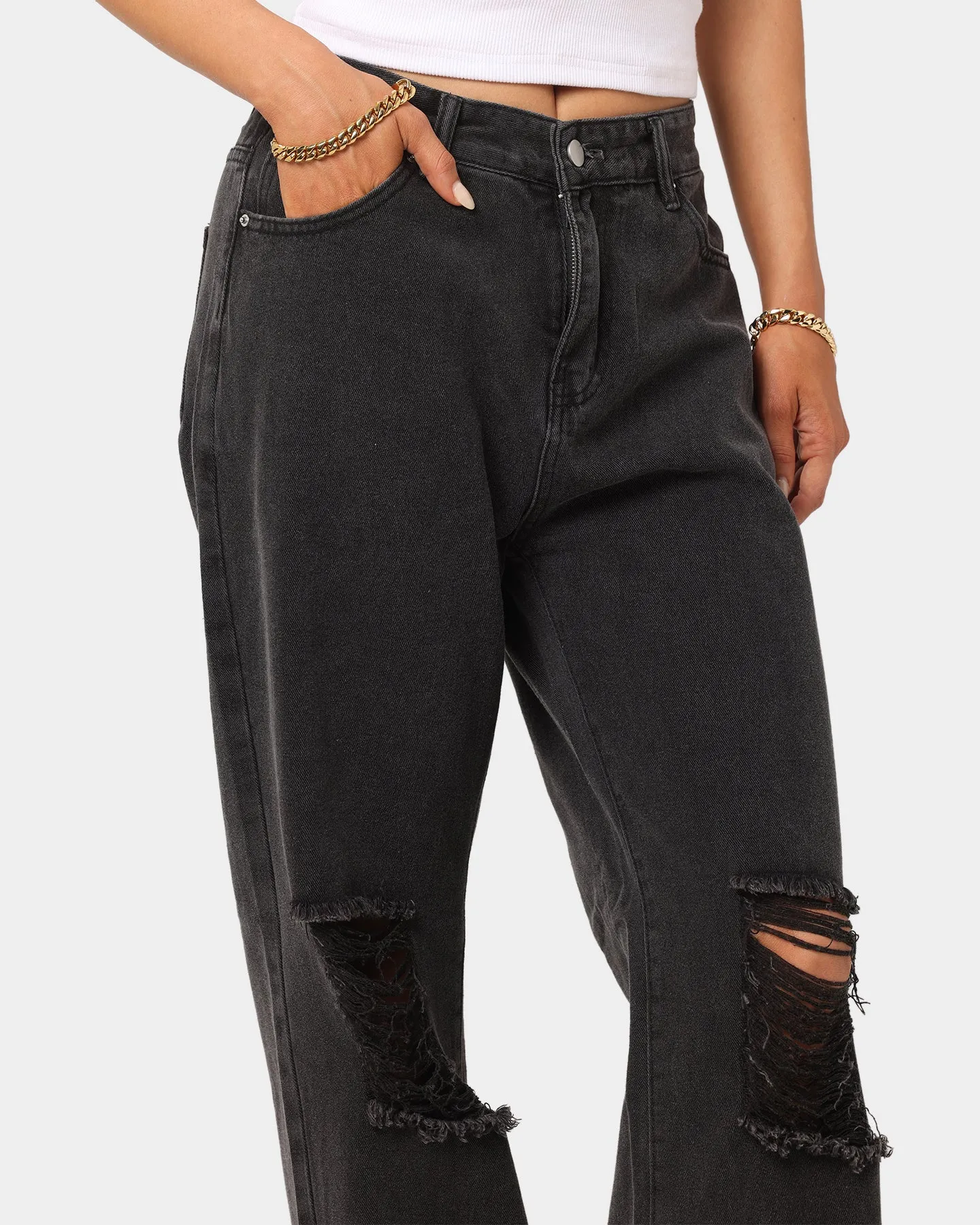 XXIII Women's Twila Baggy Jeans Black