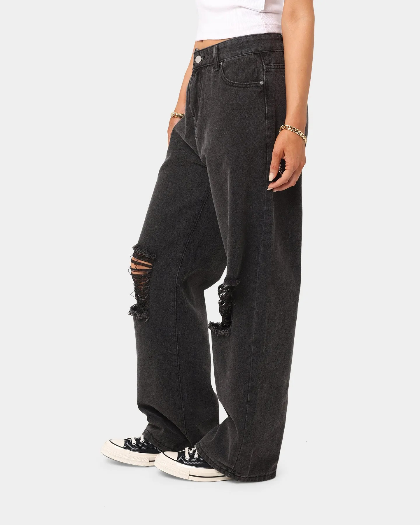 XXIII Women's Twila Baggy Jeans Black