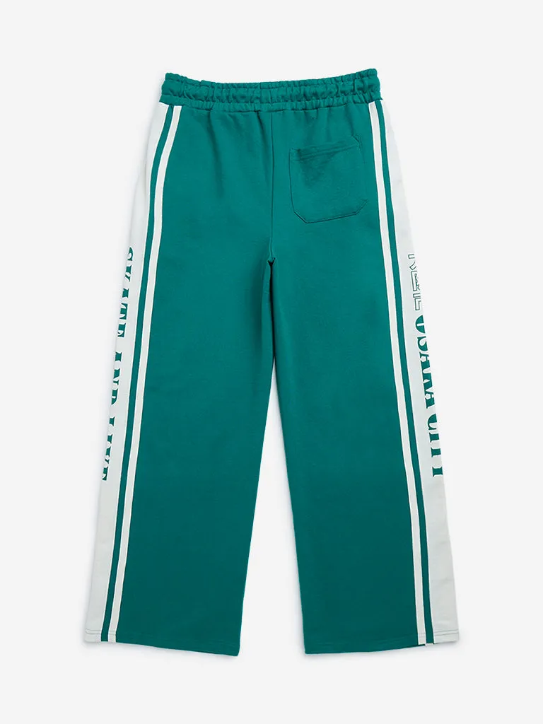 Y&F Kids Green Mid-Rise Track Pants