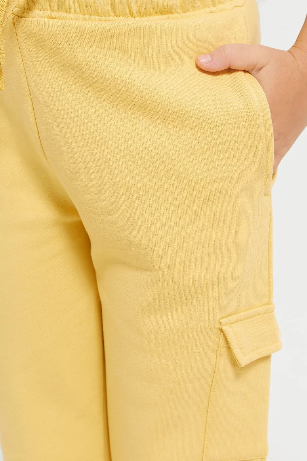 Yellow Track Pants With Cargo Pockets